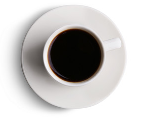 Cup of coffee isolated on white