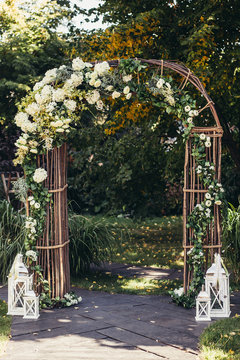 wedding arch in forest