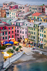 Vernazza, (Cinque Terre, Italian riviera), houses detail