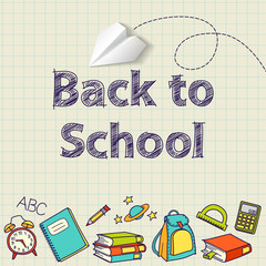 Back to school text end  vector doodle