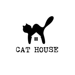 cat house concept vector design template