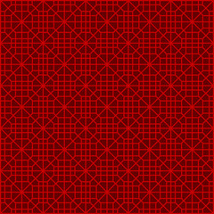 Seamless Chinese window tracery polygon square geometry pattern background.
