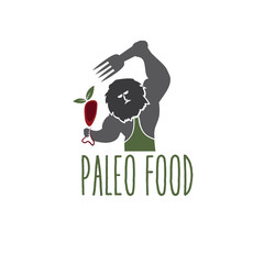 paleo food caveman vector design template