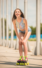 Girl on roller skates