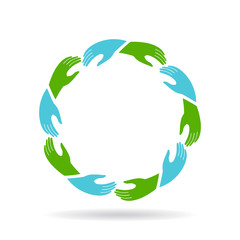 Group of support hands