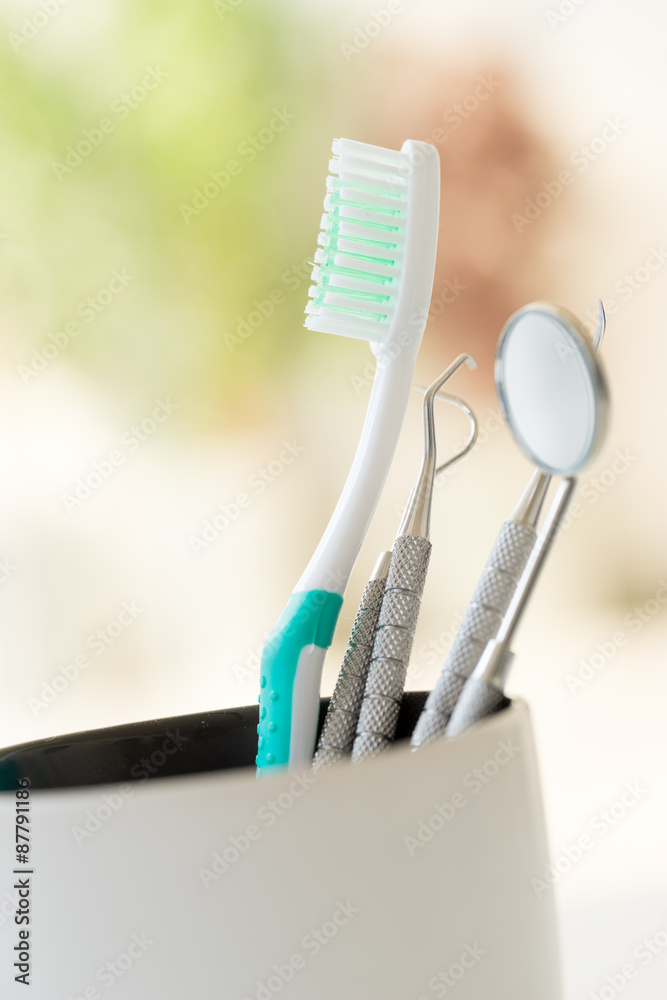 Wall mural toothbrush set for dental care