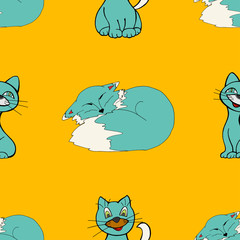 cats seamless pattern