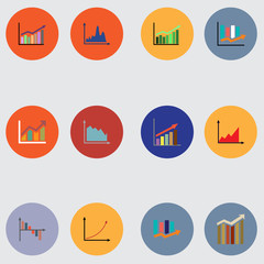 Infographic elements. Graphs, pie charts. Items for business, statistics and reports, Vector Graphics.