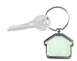 Keys with trinket isolated on white