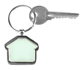 Keys with trinket isolated on white