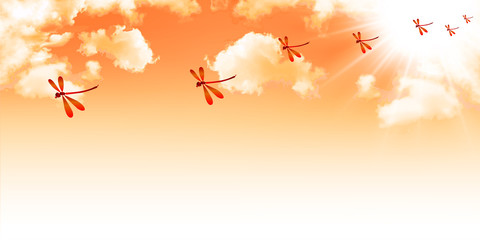 赤とんぼ　空　背景 © J BOY