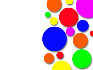 Colored balls on a white background