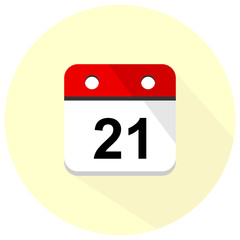Calendar Icon with Long Shadow