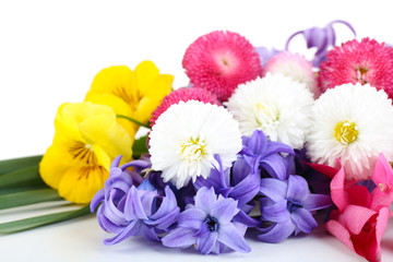 Obraz na płótnie Canvas Beautiful bouquet of bright flowers close up