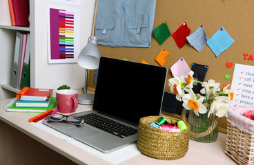 Working place of designer, close-up