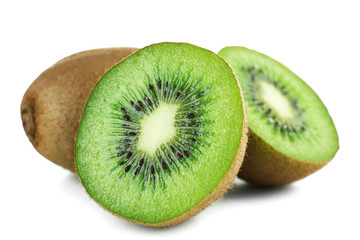 Juicy kiwi fruit isolated on white