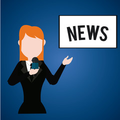 news or journalist illustration over color background