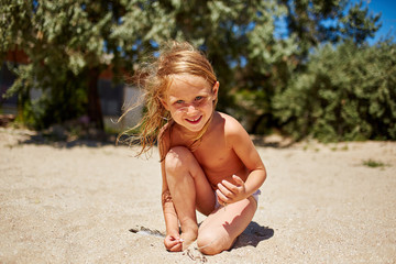 cute little girl playing 