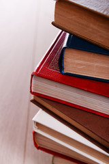 Stack of books close up