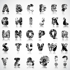 Vector abstract alphabet, 10eps