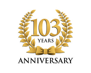 anniversary logo ribbon wreath 103