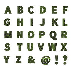 Vector Alphabet Set with geometrical pattern