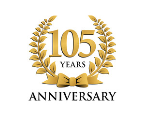 anniversary logo ribbon wreath 105