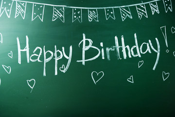 Fototapeta premium Children drawings on school blackboard background