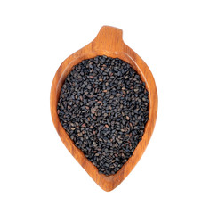 black sesame seeds isolated on white background