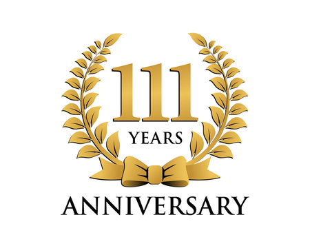 anniversary logo ribbon wreath 111