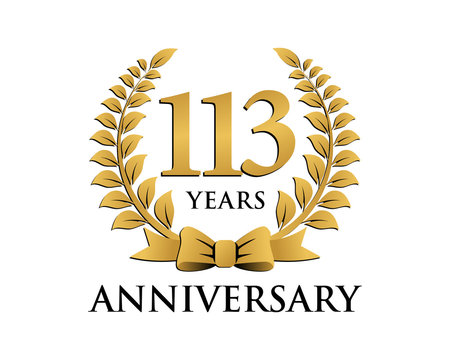 anniversary logo ribbon wreath 113
