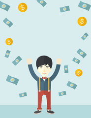 Young and cheerful chinese man.