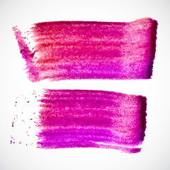 Set of colorful vector watercolor brush strokes