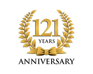 anniversary logo ribbon wreath 121