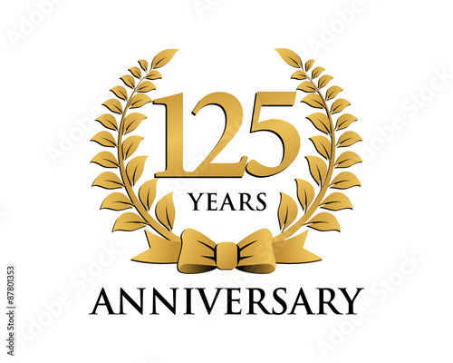 "anniversary logo ribbon wreath 125" Stock image and royalty-free
