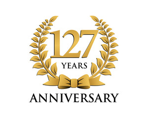 anniversary logo ribbon wreath 127