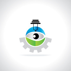 creative bulb with eye concept vector 