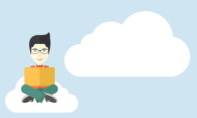 Chinese guy reading a book