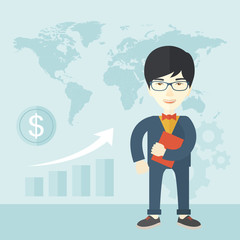 Man holding book under his arm.