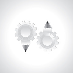 gear with pencil concept vector 