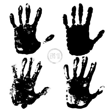 human hand prints, vector set
