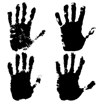 human hand prints, vector set
