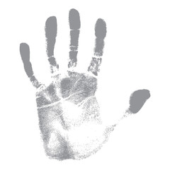 grunge hand print on a white