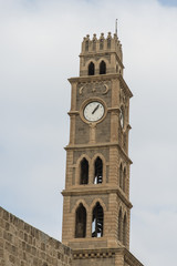 Fototapeta premium Khan Al-Umdan tower, Acre, Israel