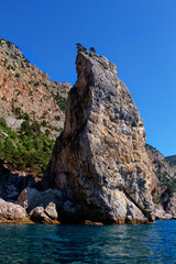 Fototapeta na wymiar Sea landscape with rocks on shore