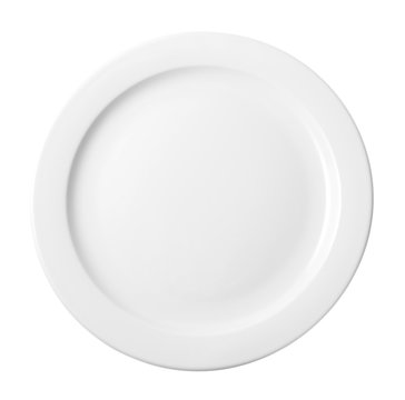 Empty plate isolated on white