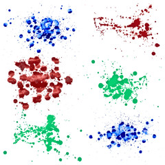Obraz premium Colorful Vector Splashes - Blot, Stains Set