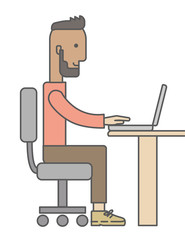 Man working with laptop