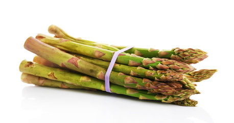 Fresh asparagus isolated white