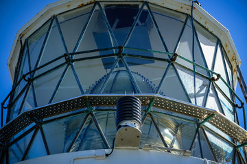 nugget point lighthouse. closeup view